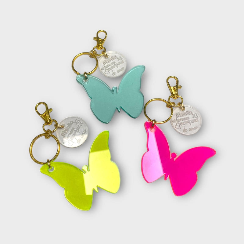 Puerto Rican Crafts - Keychains for Mothers Butterfly and Message *ASSORTED COLORS*