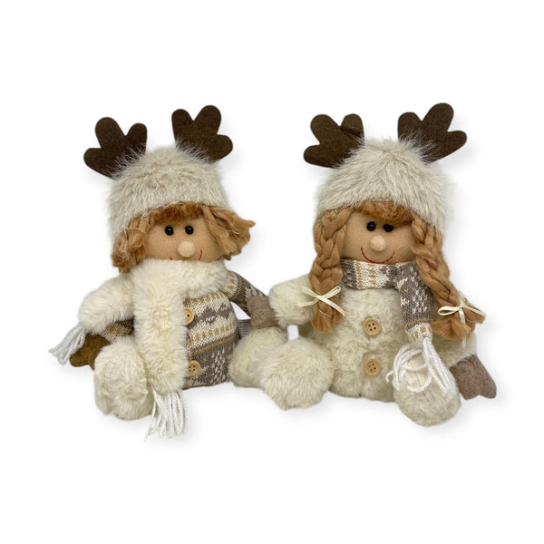 Navidad - Peluches Niña y Niño Sentados - Medianos / Colección Tonos Nude