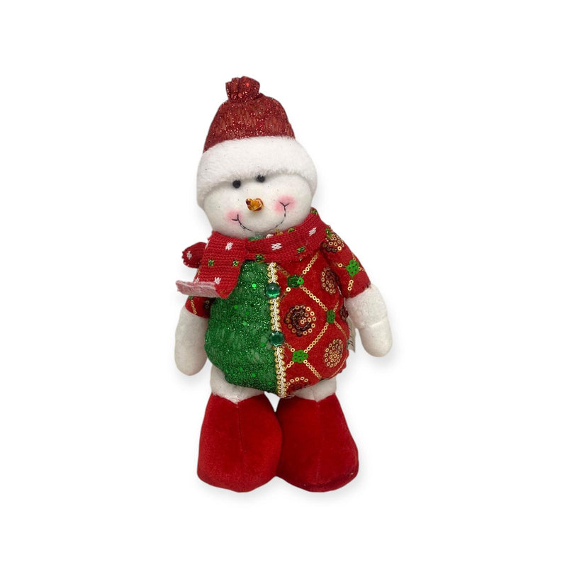 Navidad - Peluches Santa y Muñeco de Nieve de Pie / Colección Rojo y Verde