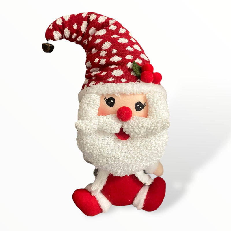 Navidad - Peluches de Cabeza Grande Rojo y Gris / Santa y Muñeco de Nieve Sentados 20''