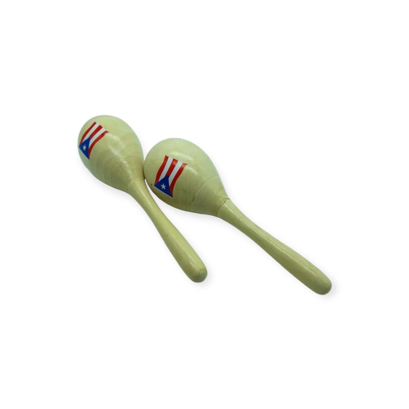 Souvenirs de Puerto Rico - Maracas con Bandera de PR 10'' (SET 2pcs)