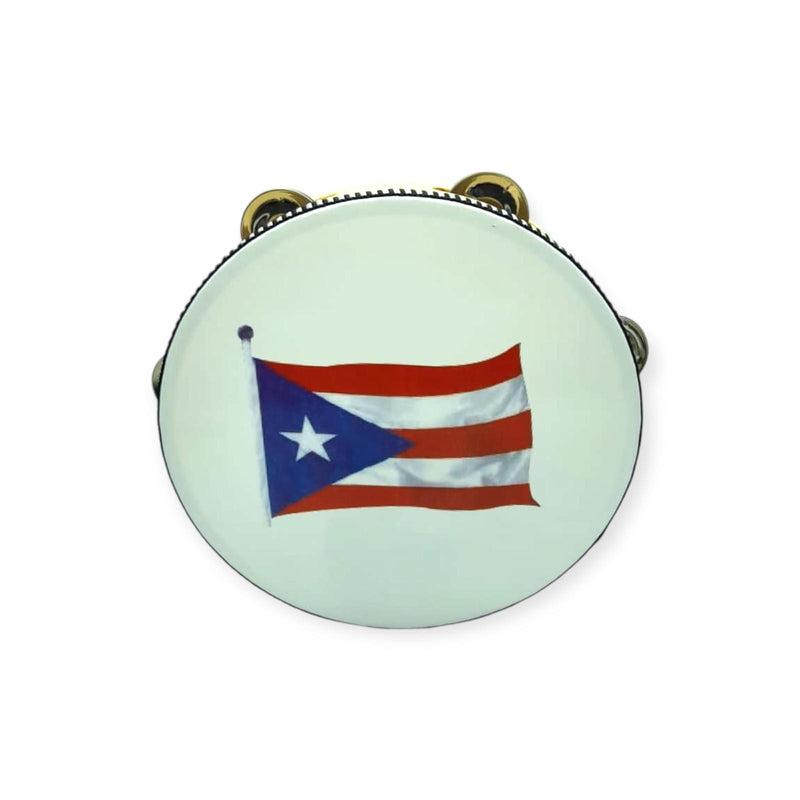 Souvenirs de Puerto Rico - Pandereta con Bandera de Puerto Rico 8''