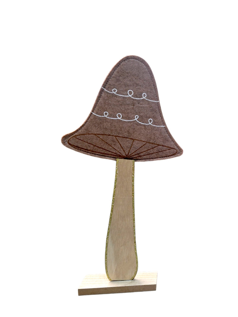 Navidad- Xmas Felt Mushroom on base