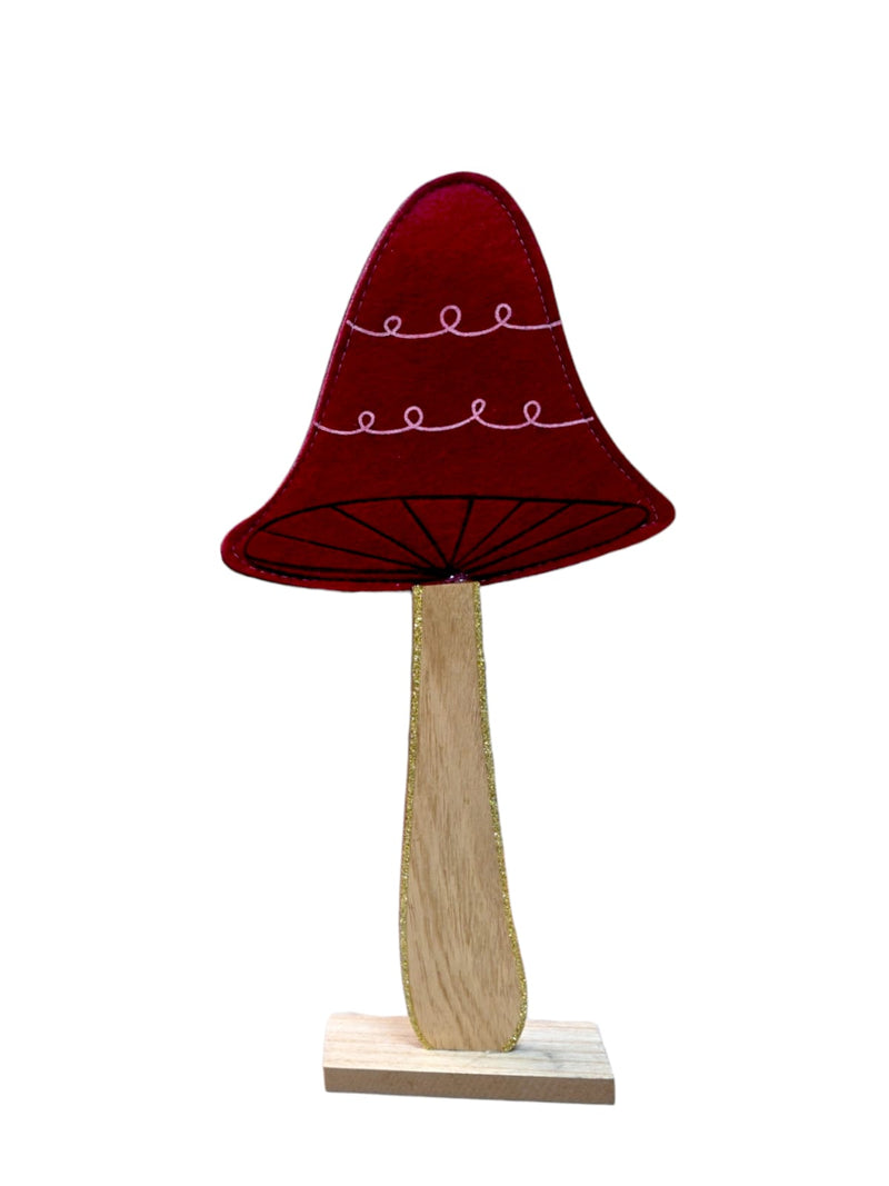 Navidad- Xmas Felt Mushroom on base