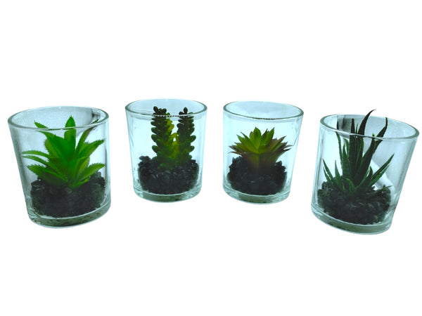 Decoración-Planta Artificial en Vaso de Cristal *SOLO RECOGIDO EN TIENDAS*