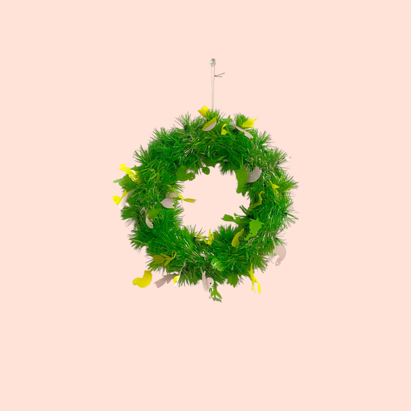 Decoración de Easter - Corona de Tinsel Verde (10'')