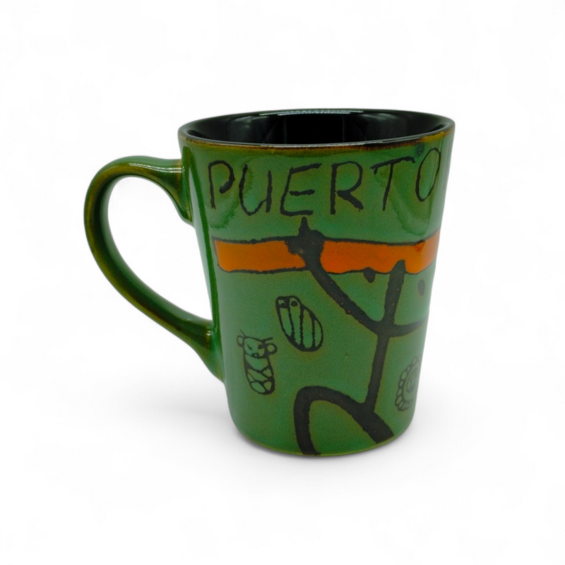 Souvenirs de Puerto Rico - Taza de Cerámica Símbolos Taínos "Puerto Rico"