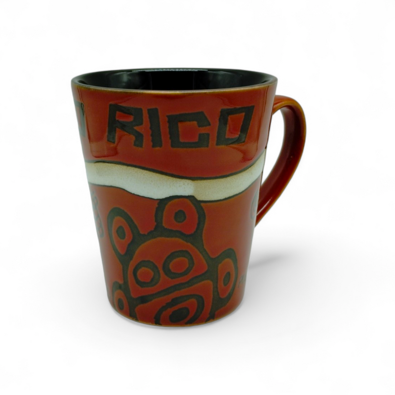 Souvenirs de Puerto Rico - Taza de Cerámica Símbolos Taínos "Puerto Rico"