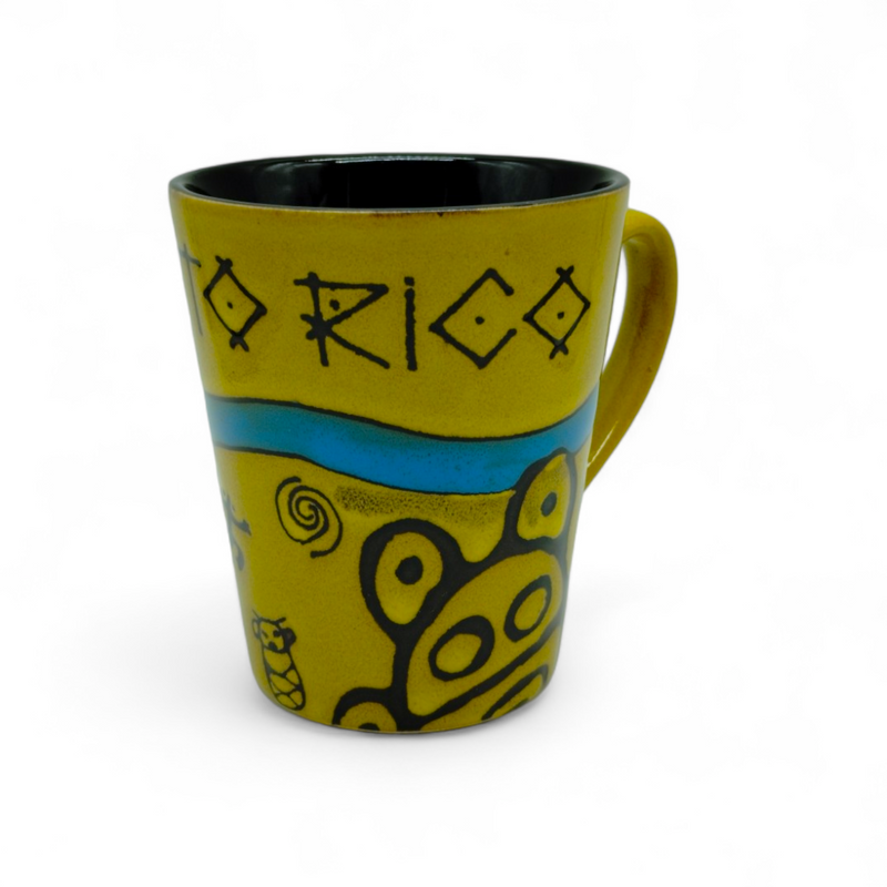 Souvenirs de Puerto Rico - Taza de Cerámica Símbolos Taínos "Puerto Rico"