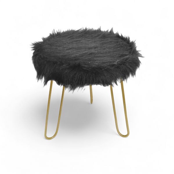 AW Home Faux Fur Ottoman (11.81"×11.81"×11") *NO SHIPPING BY MAIL*