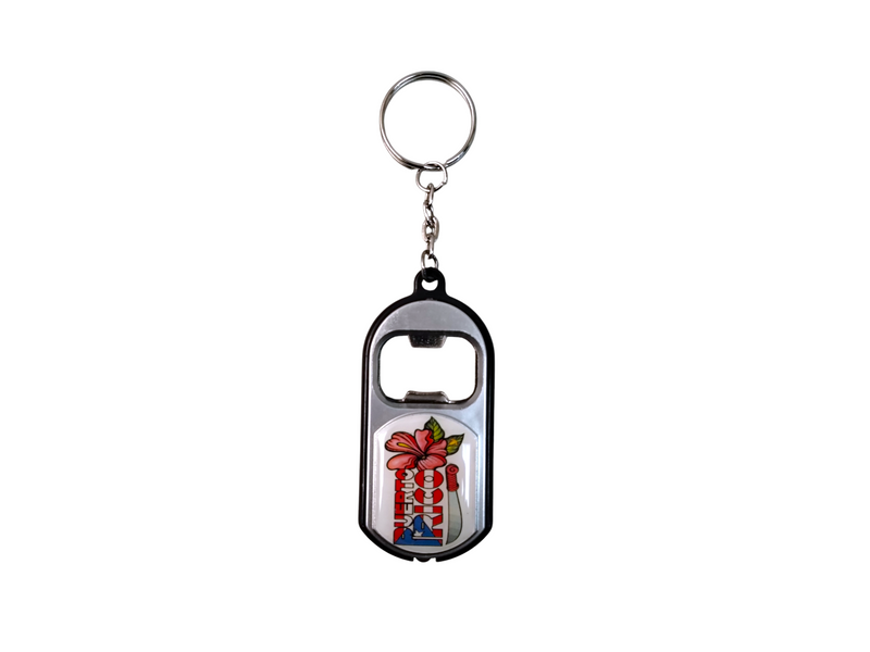 Puerto Rico Souvenir - Keychain with Bottle Opener and Light