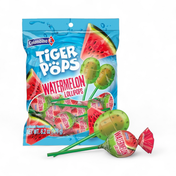 Colombina - Tiger Pops Watermelon Lollipops (6.2oz)