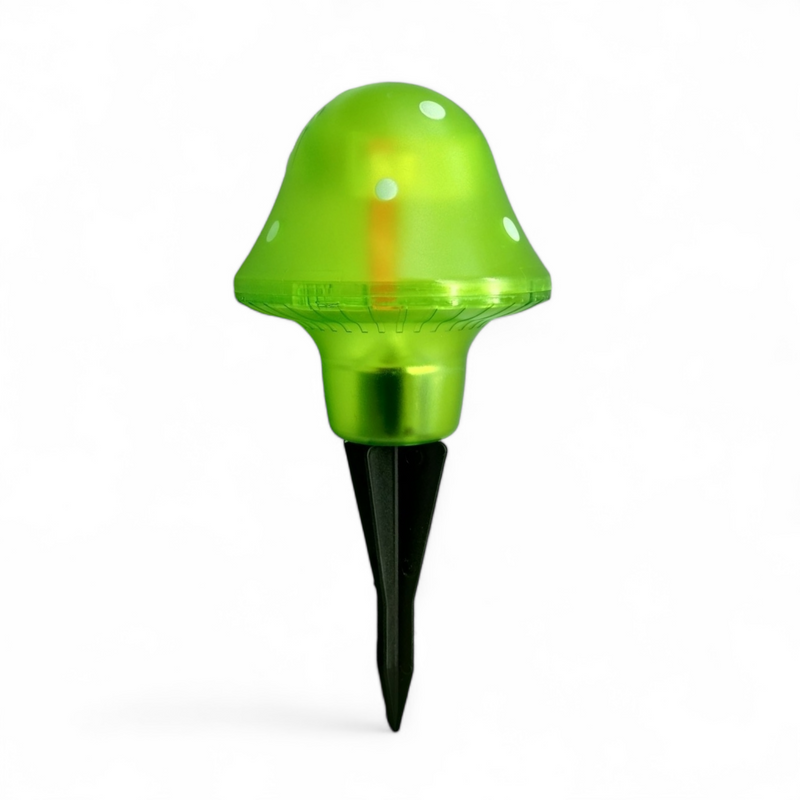 AW Garden - Solar Mushroom Stake (1pc) Assorted Colors (4.1" × 9")