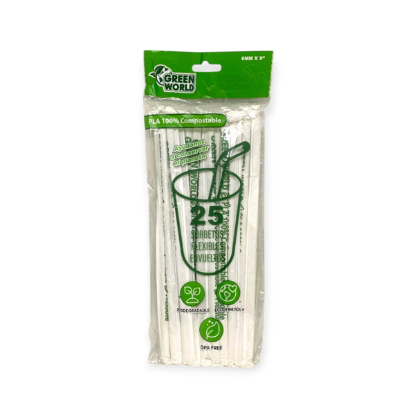 Green World - Sorbetos Flexibles Envueltos 100% Compostables (25pcs)