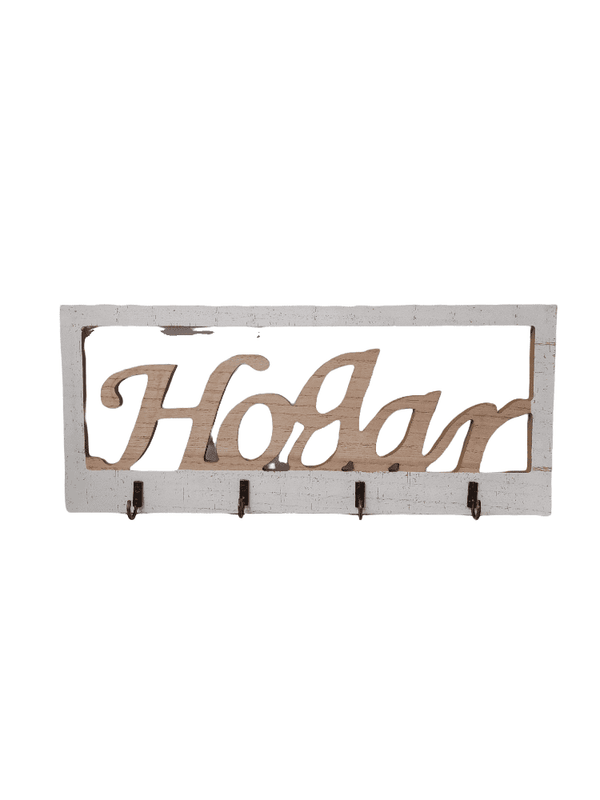 Placa Decorativa w/ Keyholder - "Hogar".