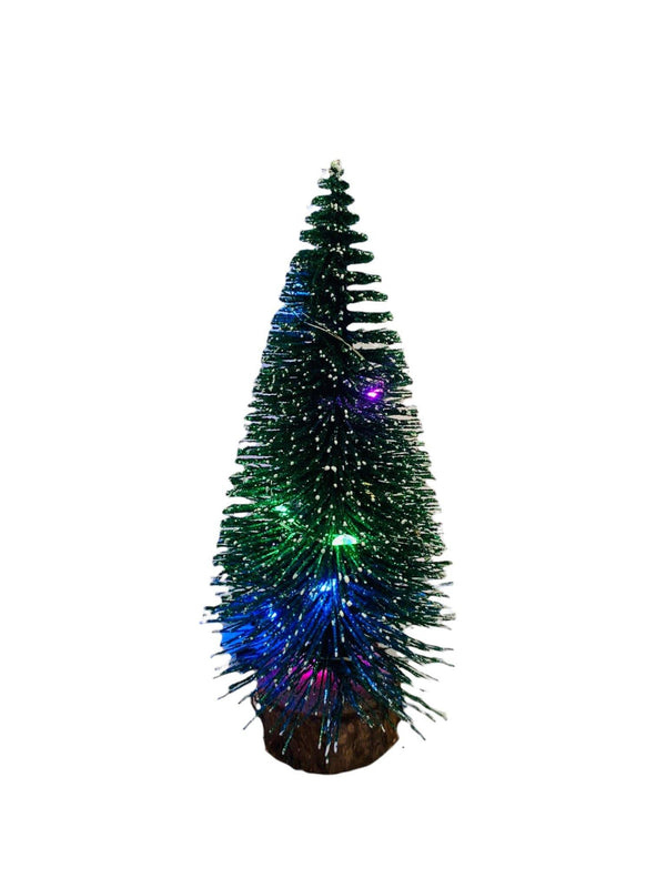 Xmas Tree With Base and Lights- Green (Glitter).