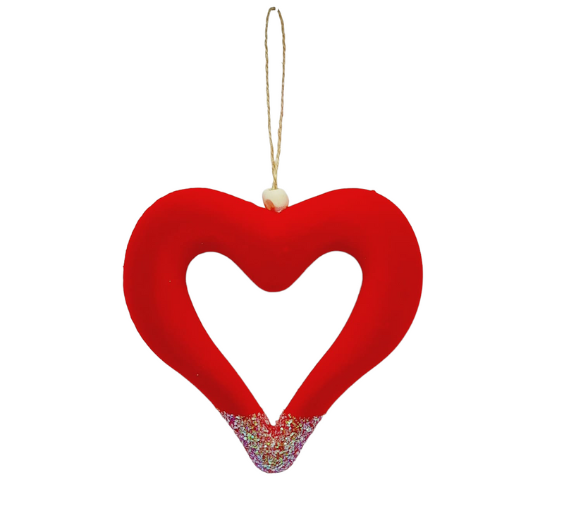 Valentine Heart w/ Glitter (Hanging).