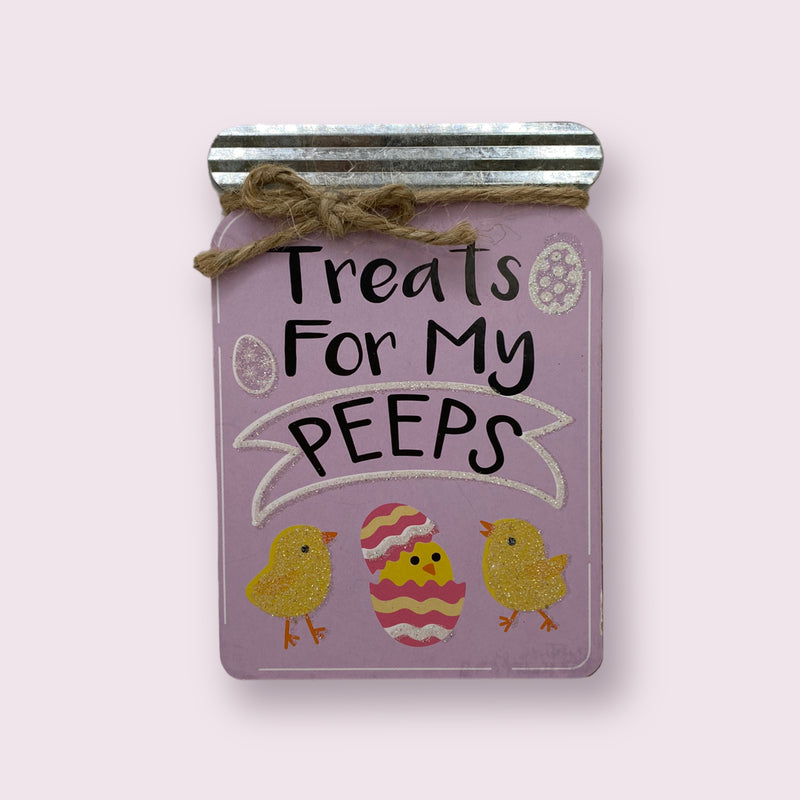 Easter Decoration - Wooden Plaque in the Shape of a Jar with Message