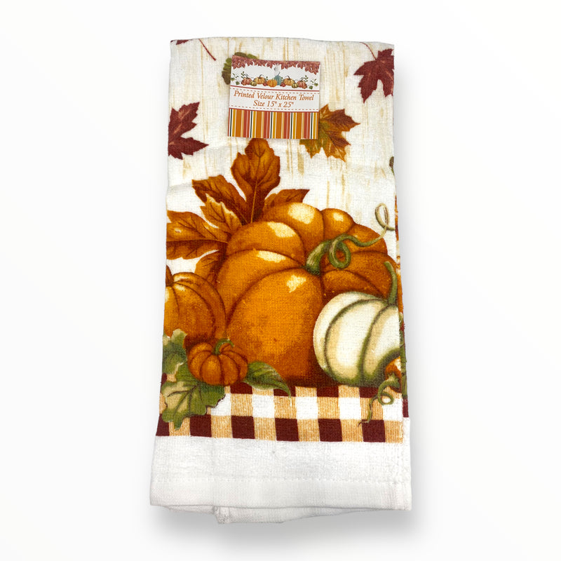 Thanksgiving - Printed Velour Kitchen Towel (15''x 25'')