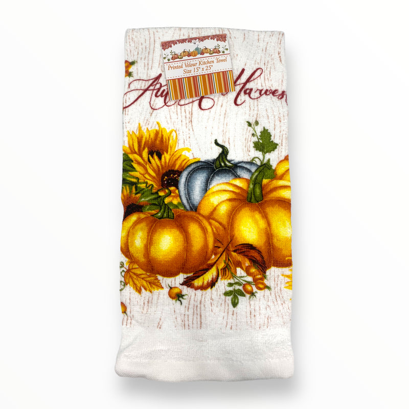 Thanksgiving - Printed Velour Kitchen Towel (15''x 25'')