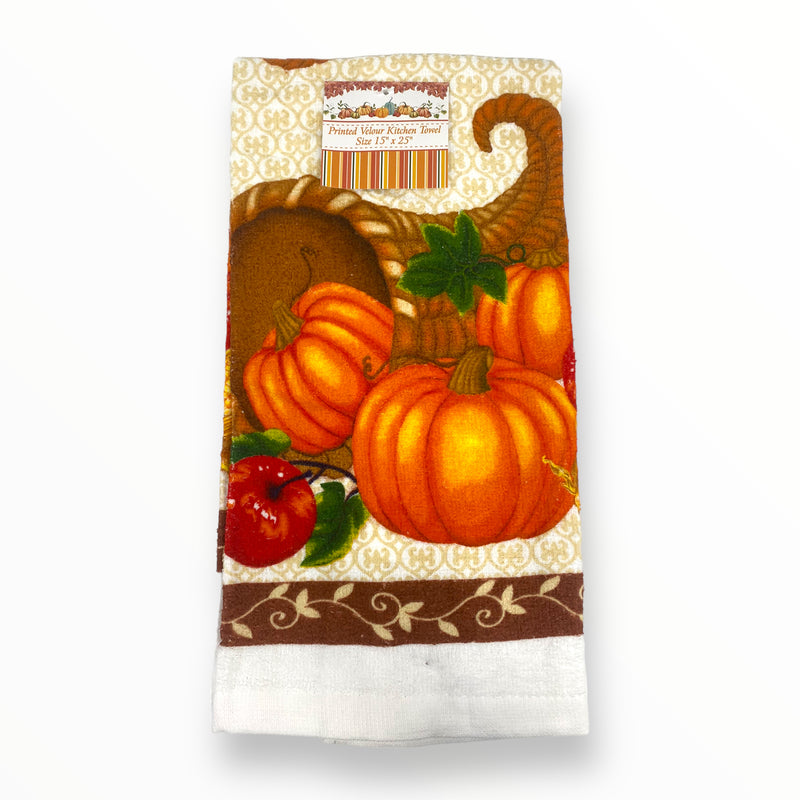 Thanksgiving - Printed Velour Kitchen Towel (15''x 25'')