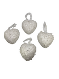 Valentine Ornaments- 4 Hearts with Glitter.