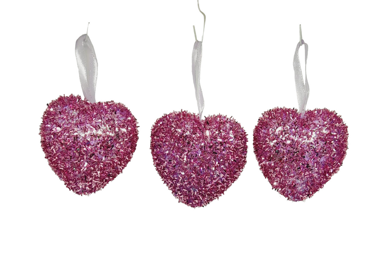 Valentine Glitter Hearts (3 Pack).