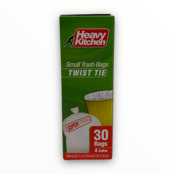 Heavy Kitchen - Small Trash Bags 30 bags / 4 gallon (TWIST TIE)