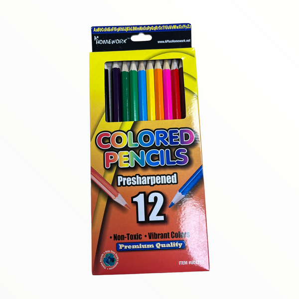 Colored Pencils Presharpened (12 Pack).